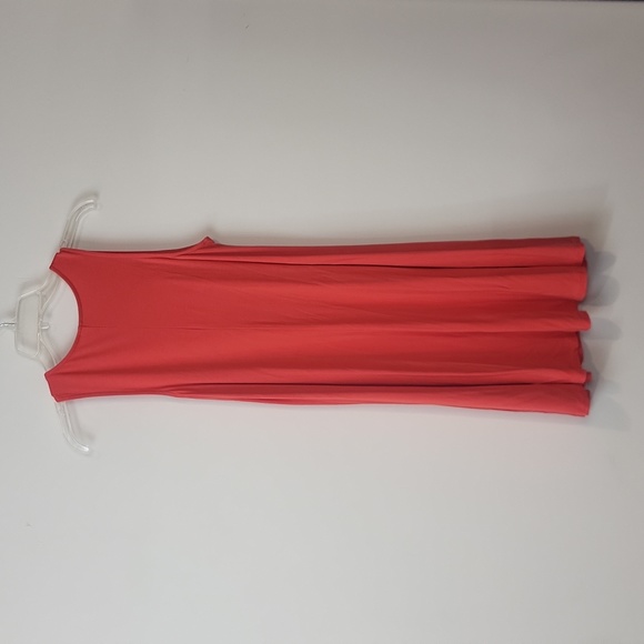 OLD NAVY Orange Sleeves Rayon Tent Swing Midi Dress - Picture 5 of 7